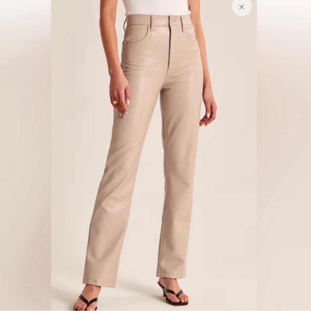 90s Straight Ultra High Rise Vegan Leather Pants